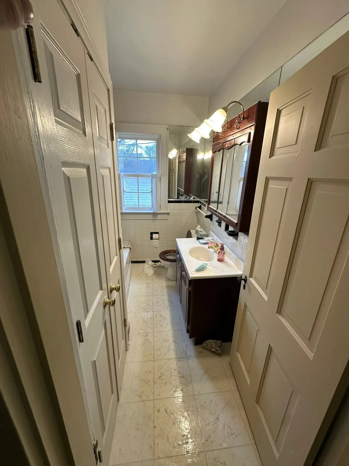 Before — Rotted Bathroom Gutted, Floor Framing Rebuilt