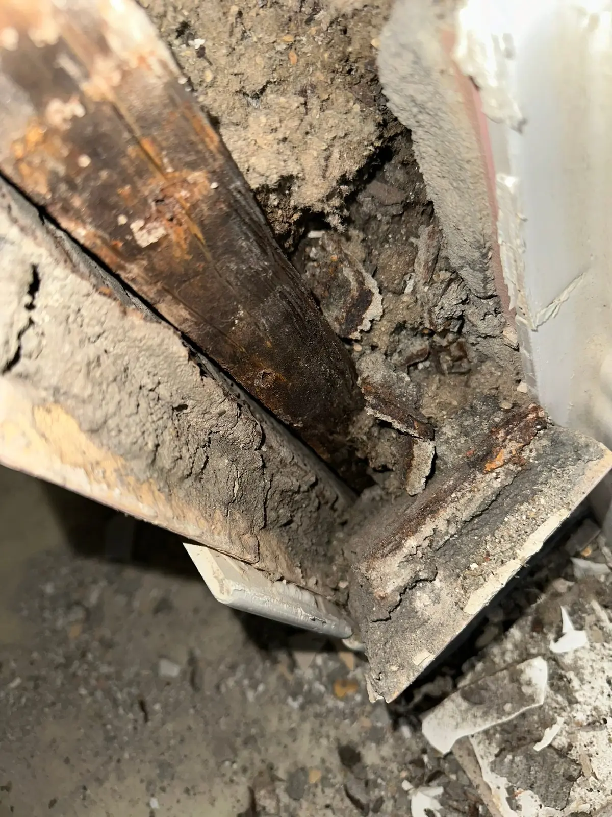 Rotted Bathroom Gutted, Floor Framing Rebuilt — Demo photo 2