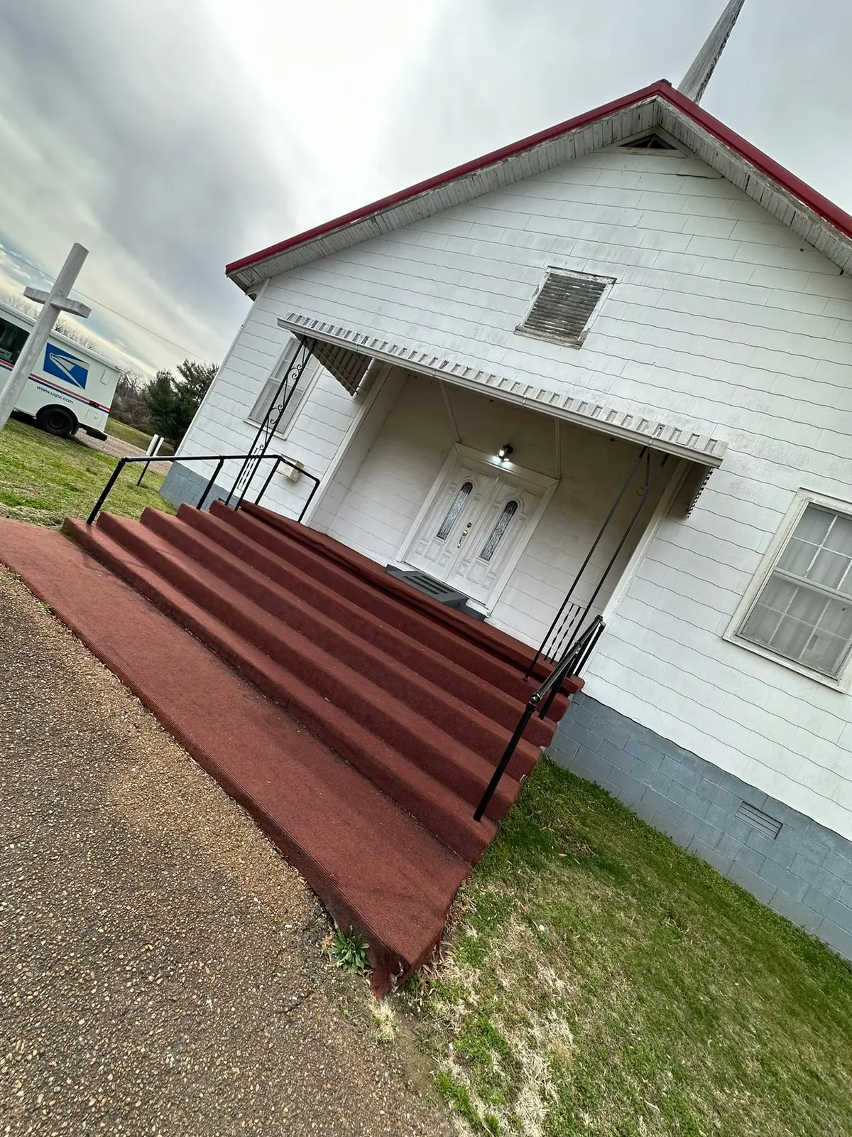 Before — Covered Entry Porch Built at Church