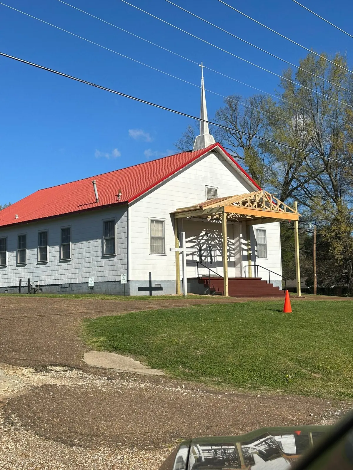 Covered Entry Porch Built at Church — Progress photo 6