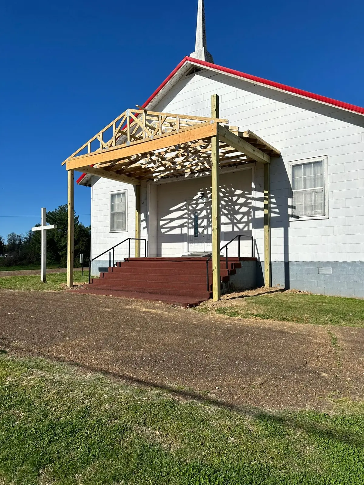 Covered Entry Porch Built at Church — Progress photo 8