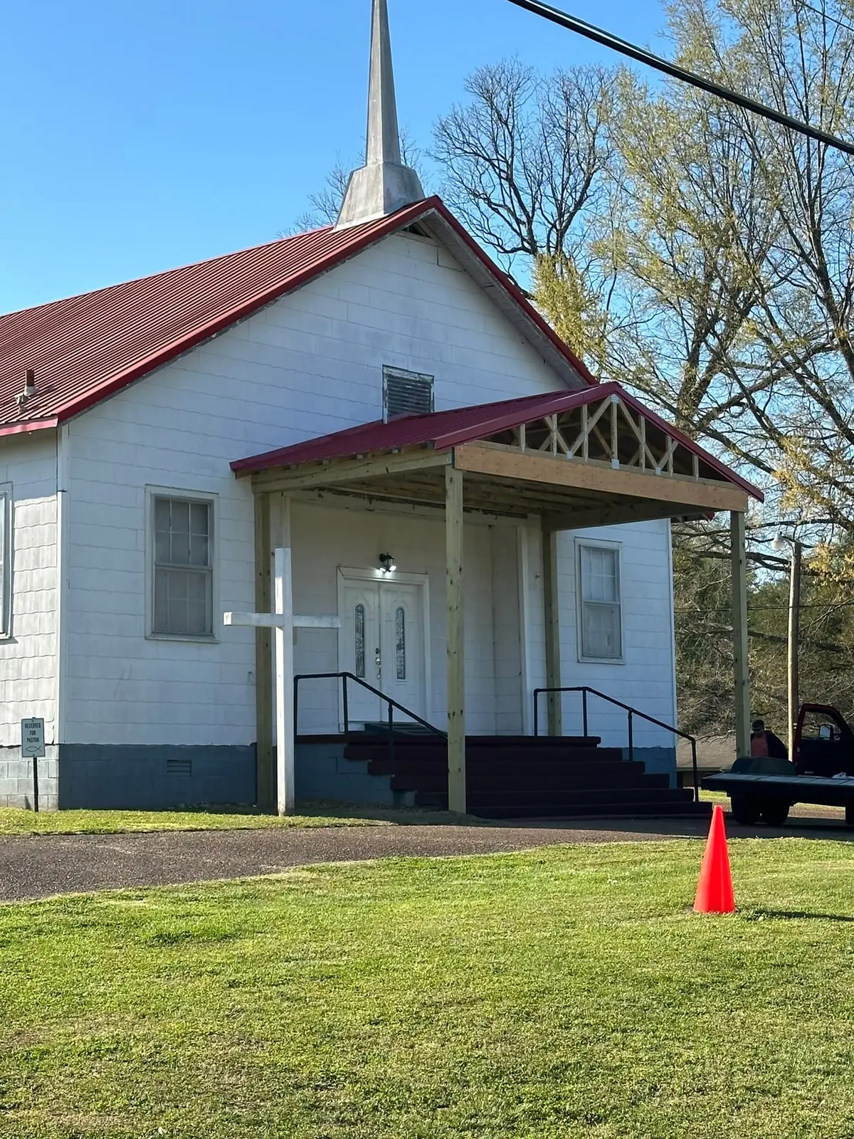 Covered Entry Porch Built at Church