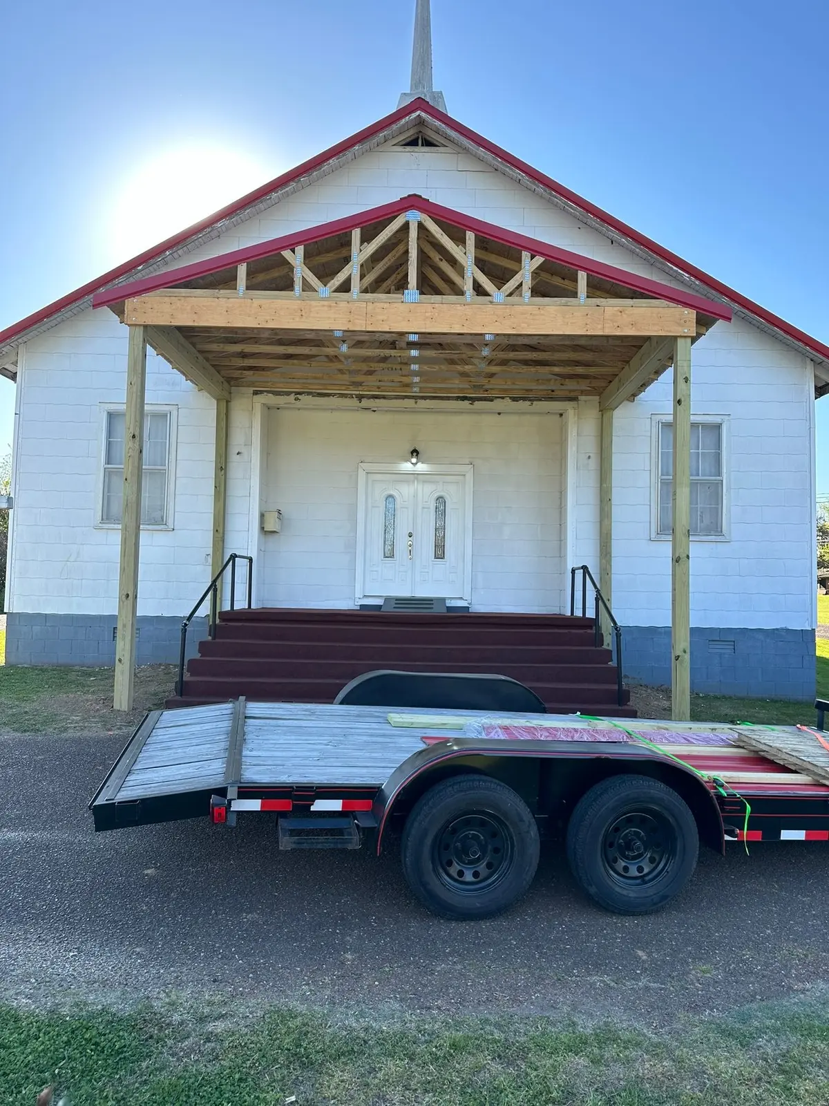 Covered Entry Porch Built at Church — finished photo 3