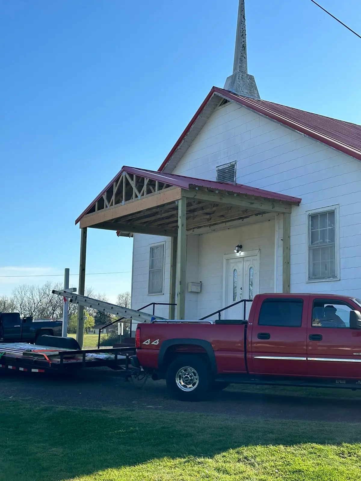 Covered Entry Porch Built at Church — finished photo 4