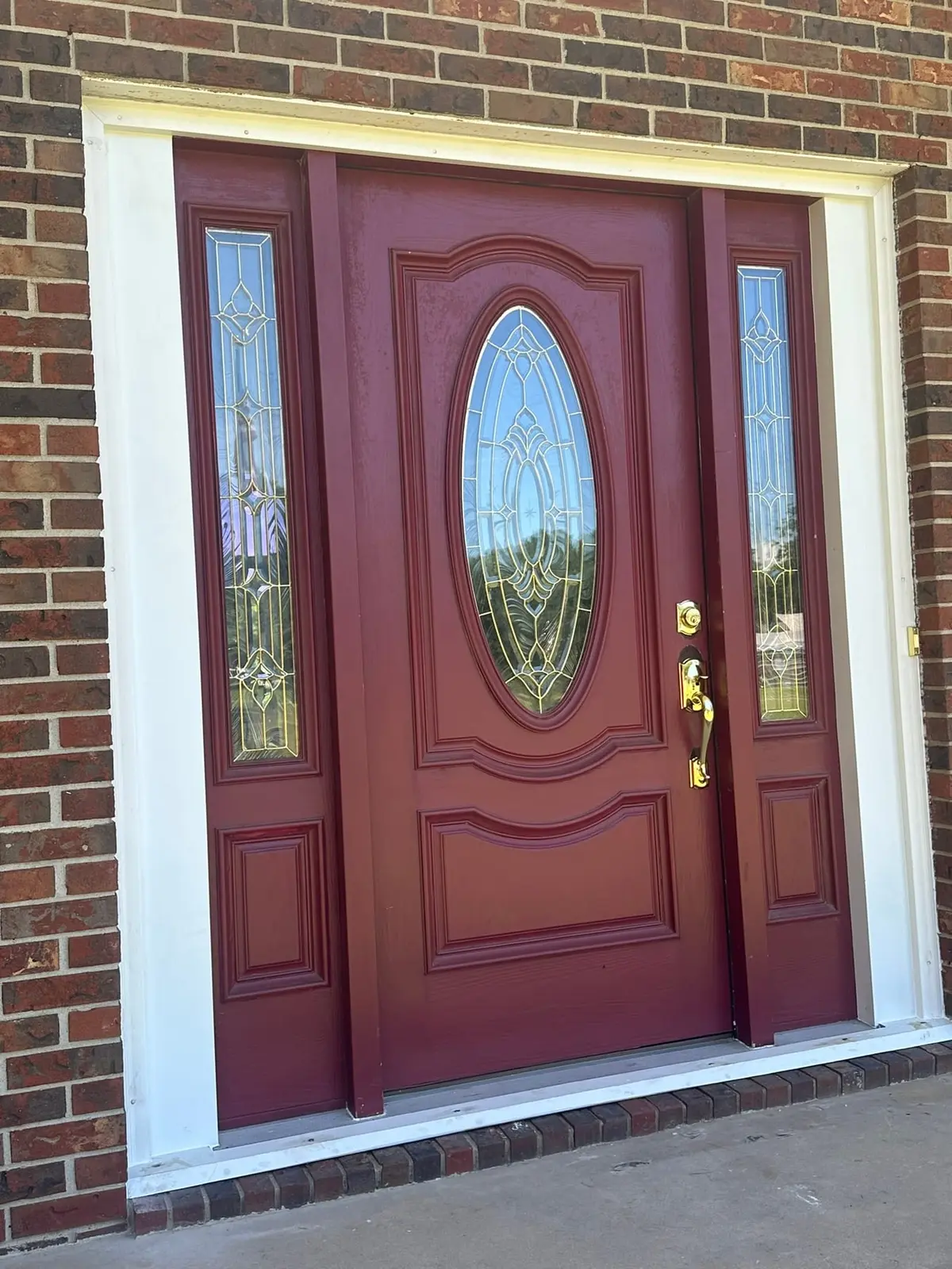 Entry Door with Oval Glass and Sidelites