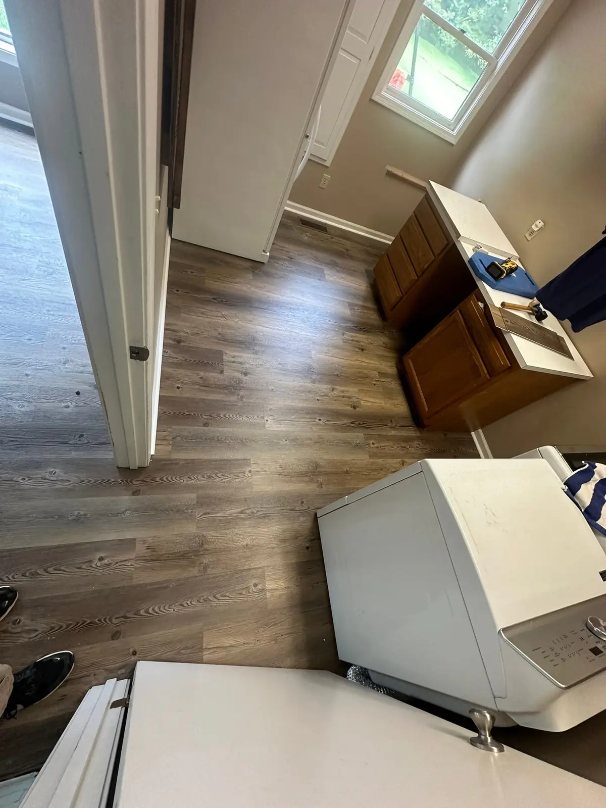 Carpet and Old Floors Replaced with Wood-Look Plank — finished photo 9