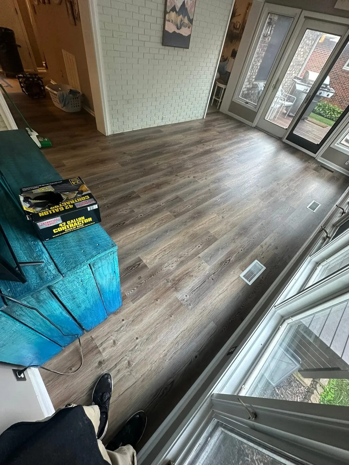 Carpet and Old Floors Replaced with Wood-Look Plank — finished photo 11