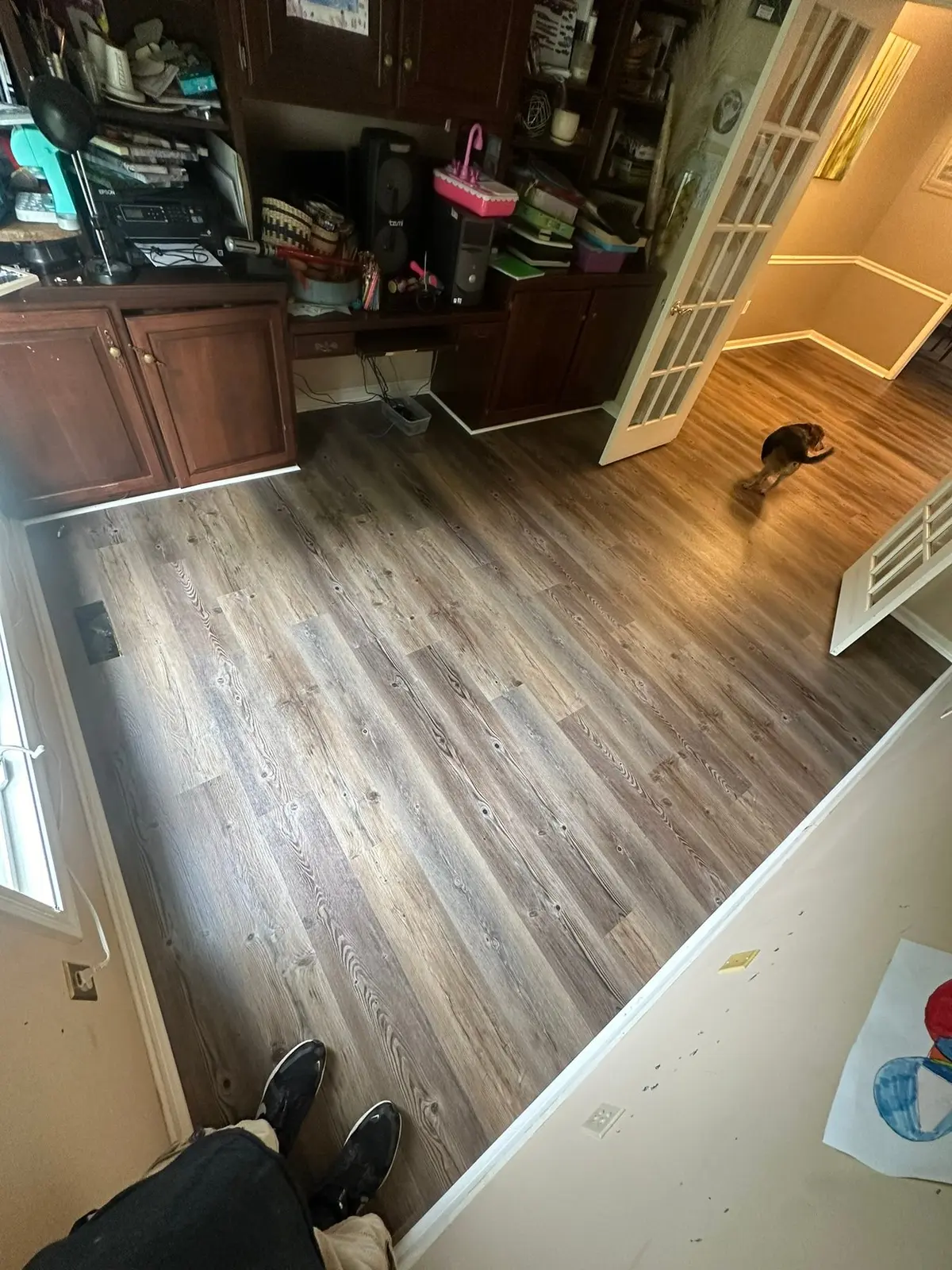 Carpet and Old Floors Replaced with Wood-Look Plank — finished photo 12