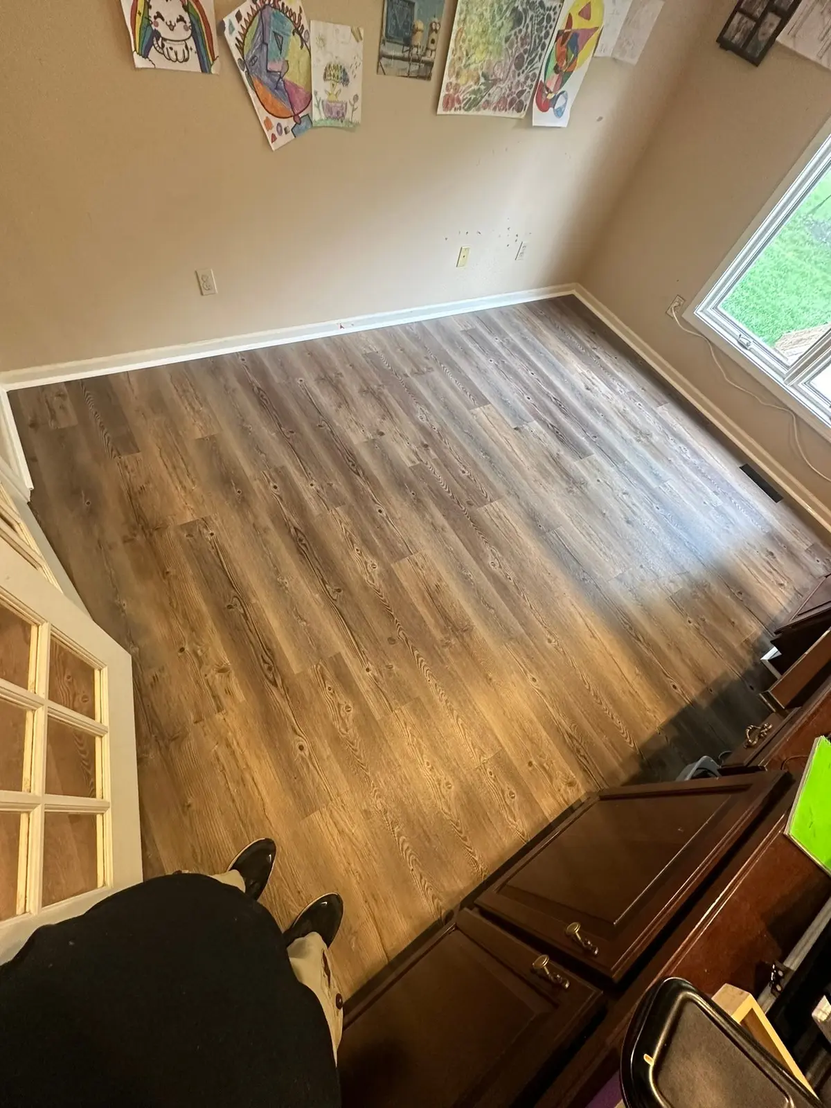 Carpet and Old Floors Replaced with Wood-Look Plank — finished photo 13
