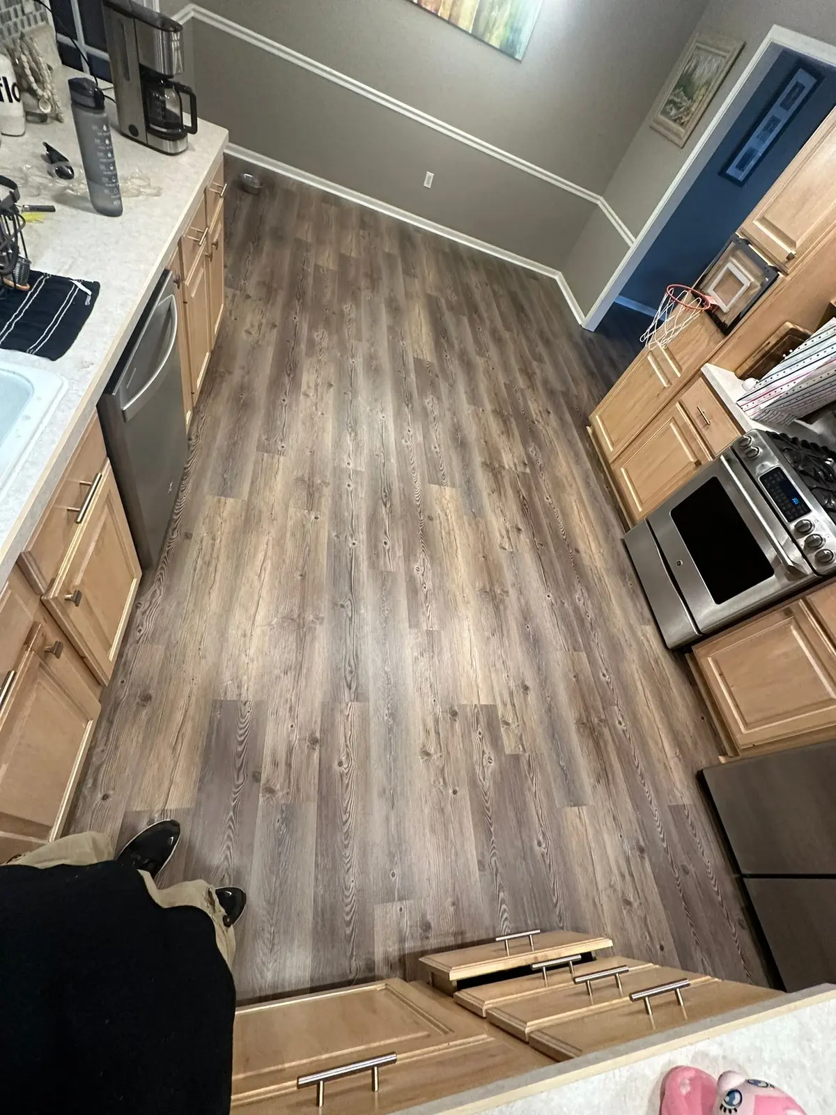 Carpet and Old Floors Replaced with Wood-Look Plank — finished photo 4