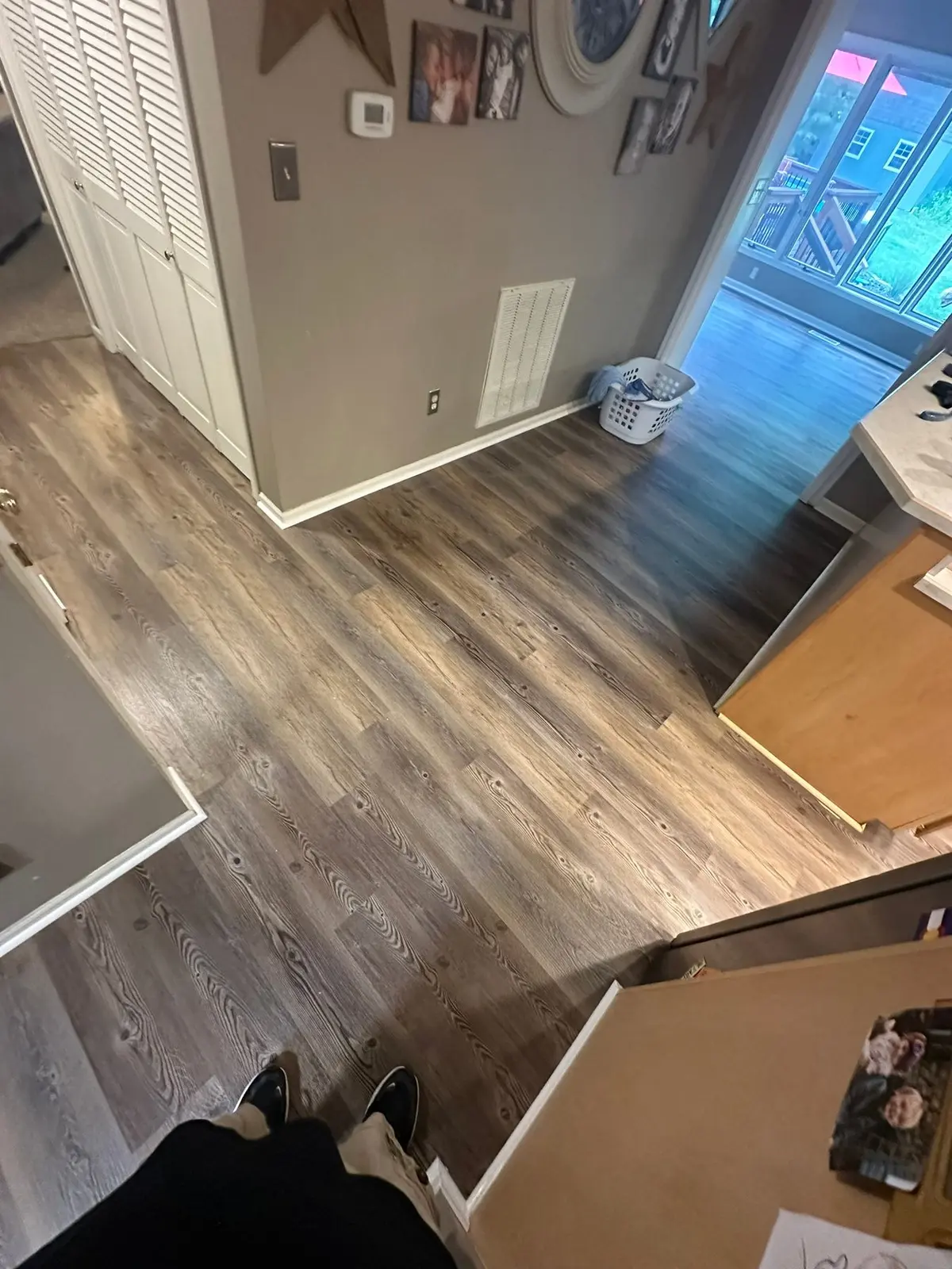 Carpet and Old Floors Replaced with Wood-Look Plank — finished photo 15