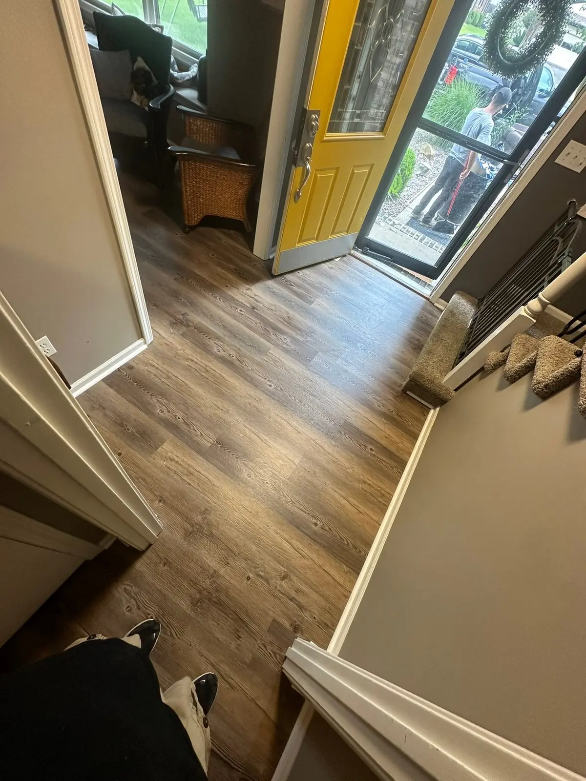 Carpet and Old Floors Replaced with Wood-Look Plank — finished photo 17