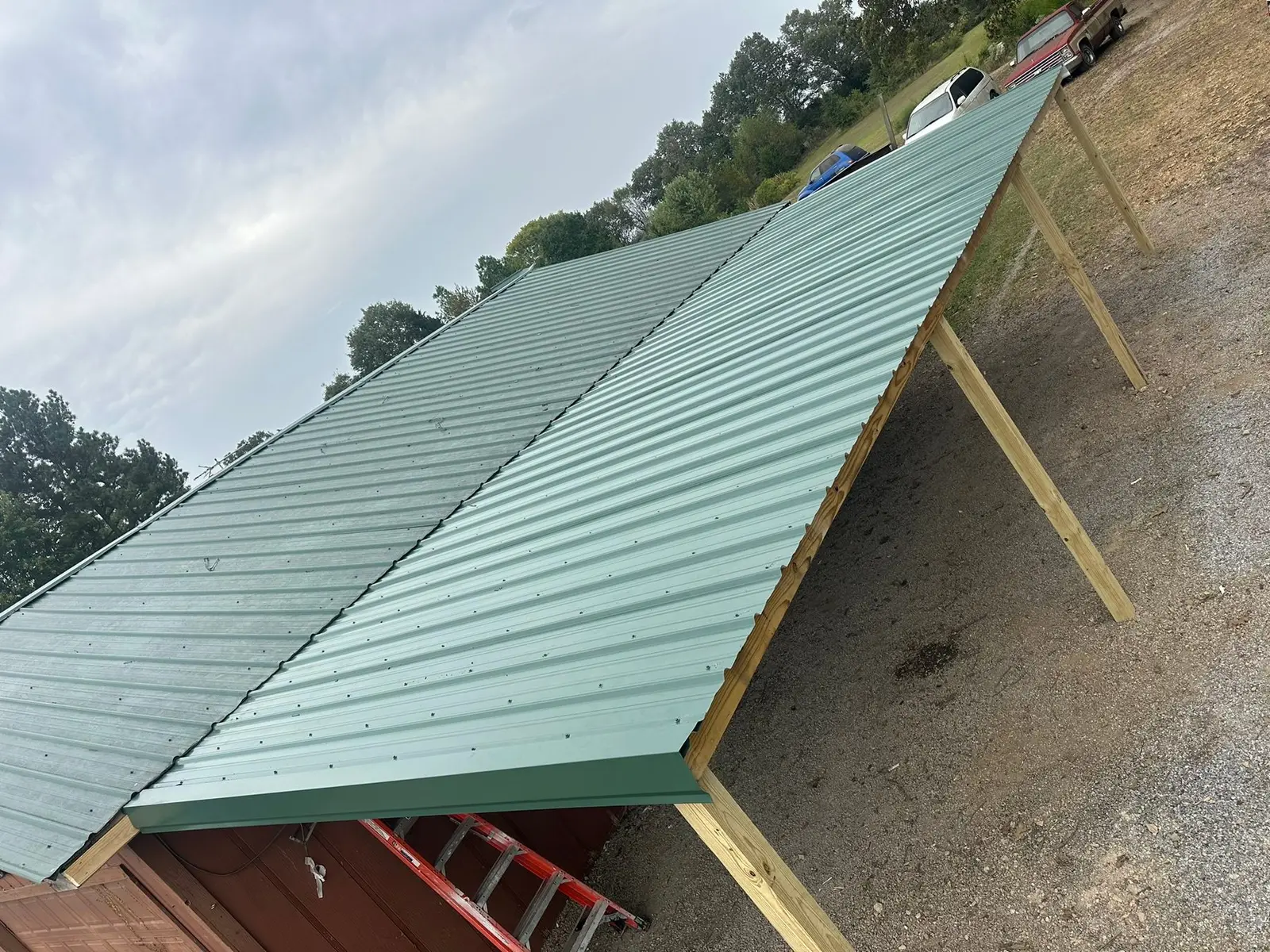 Barn Lean-To Rebuilt with Metal Roof — finished photo 4