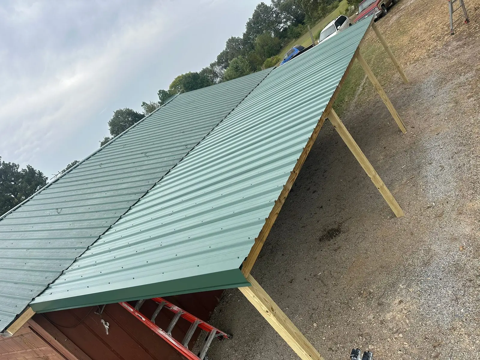 Barn Lean-To Rebuilt with Metal Roof — finished photo 7