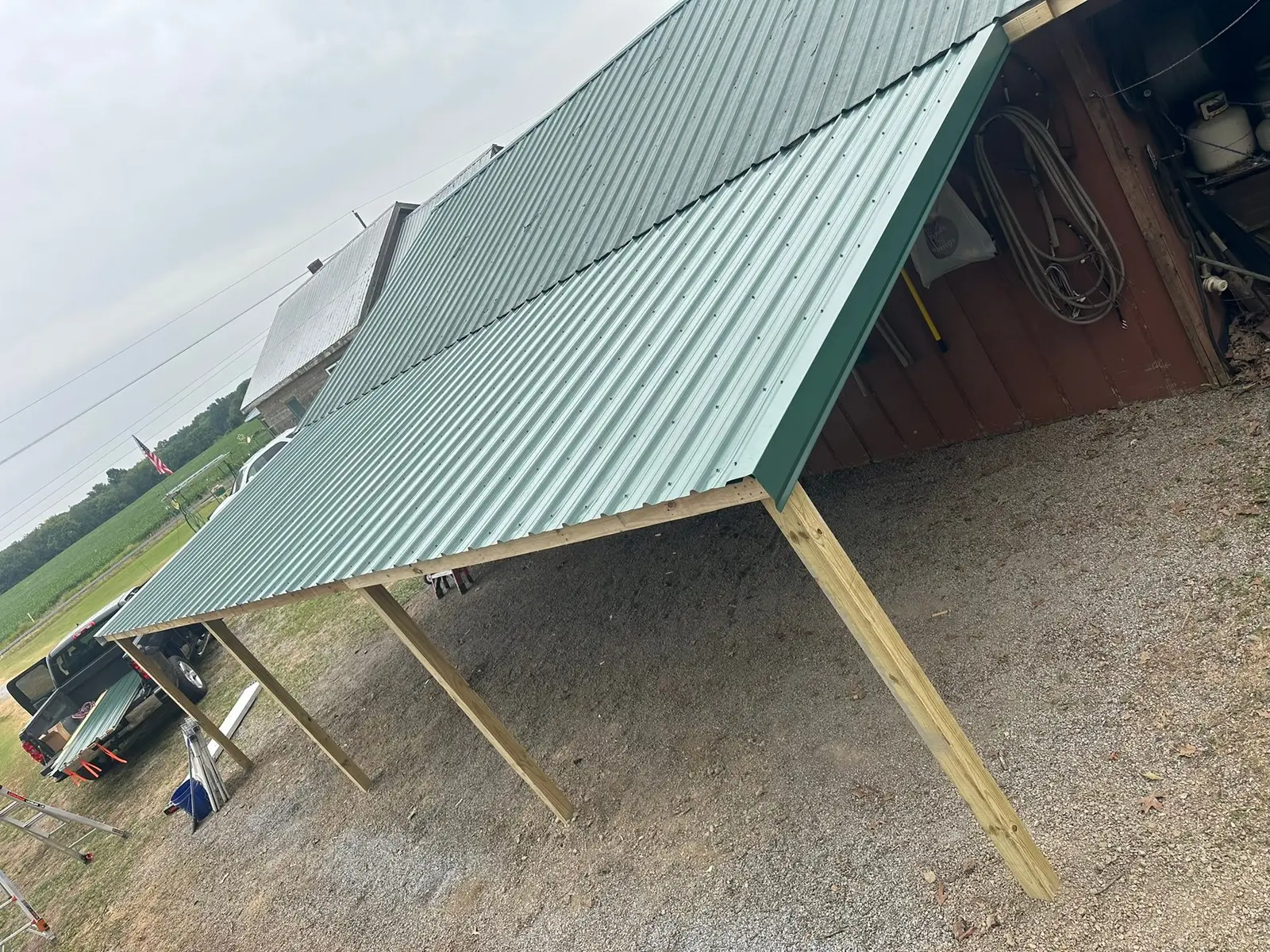 Barn Lean-To Rebuilt with Metal Roof — finished photo 6