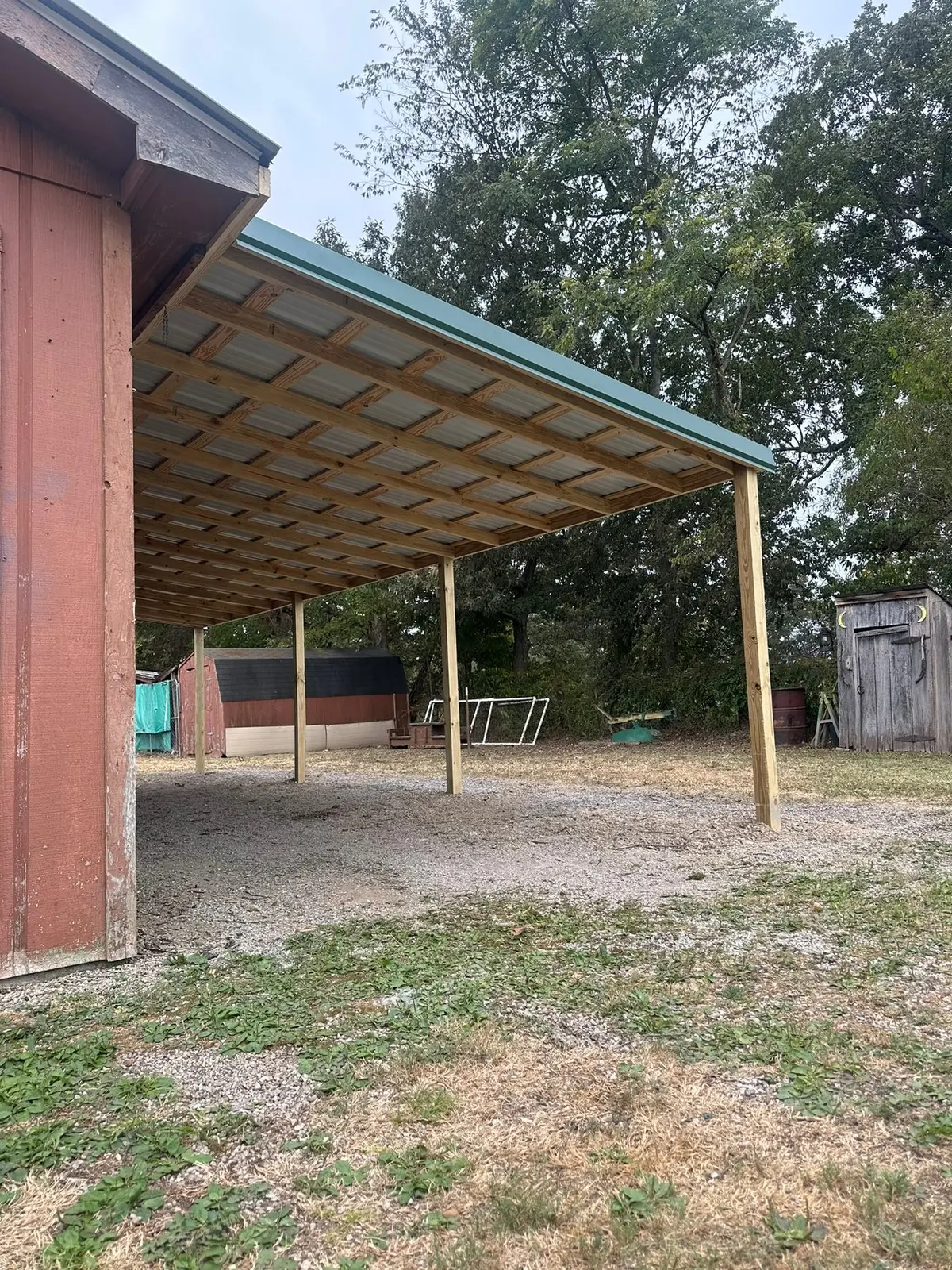 Barn Lean-To Rebuilt with Metal Roof — finished photo 2