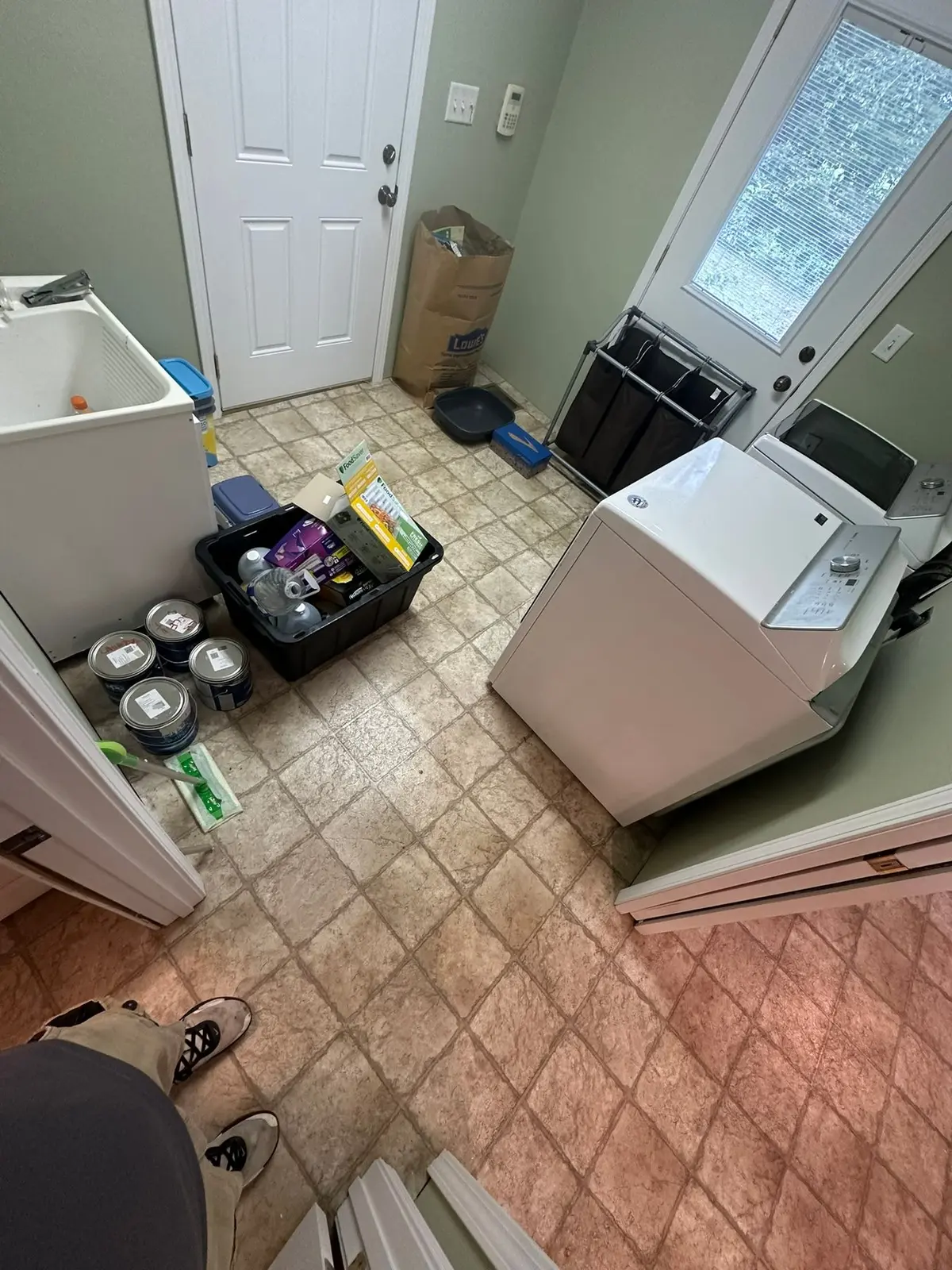 Tile Floor Tear-Out for New Floors — Before photo 1