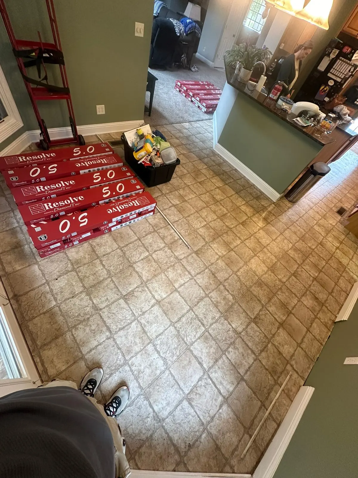Tile Floor Tear-Out for New Floors — Before photo 2