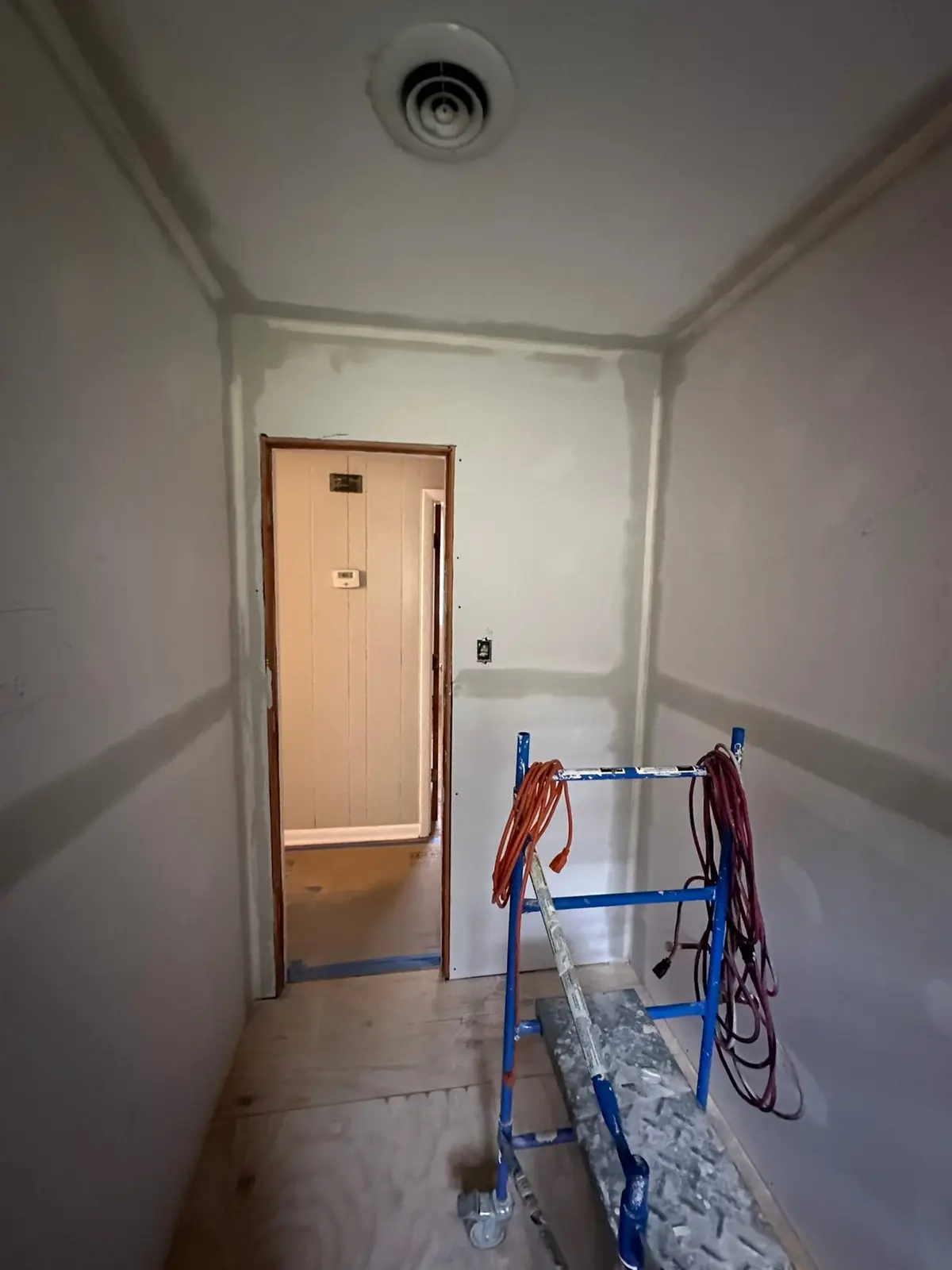 Long Bathroom with New Gray Plank Floor — Progress photo 2