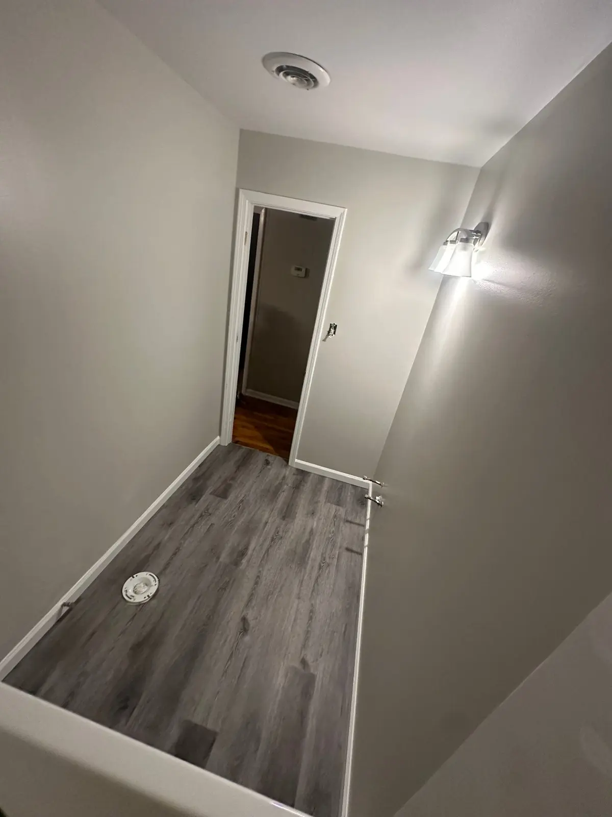 Long Bathroom with New Gray Plank Floor — finished photo 3