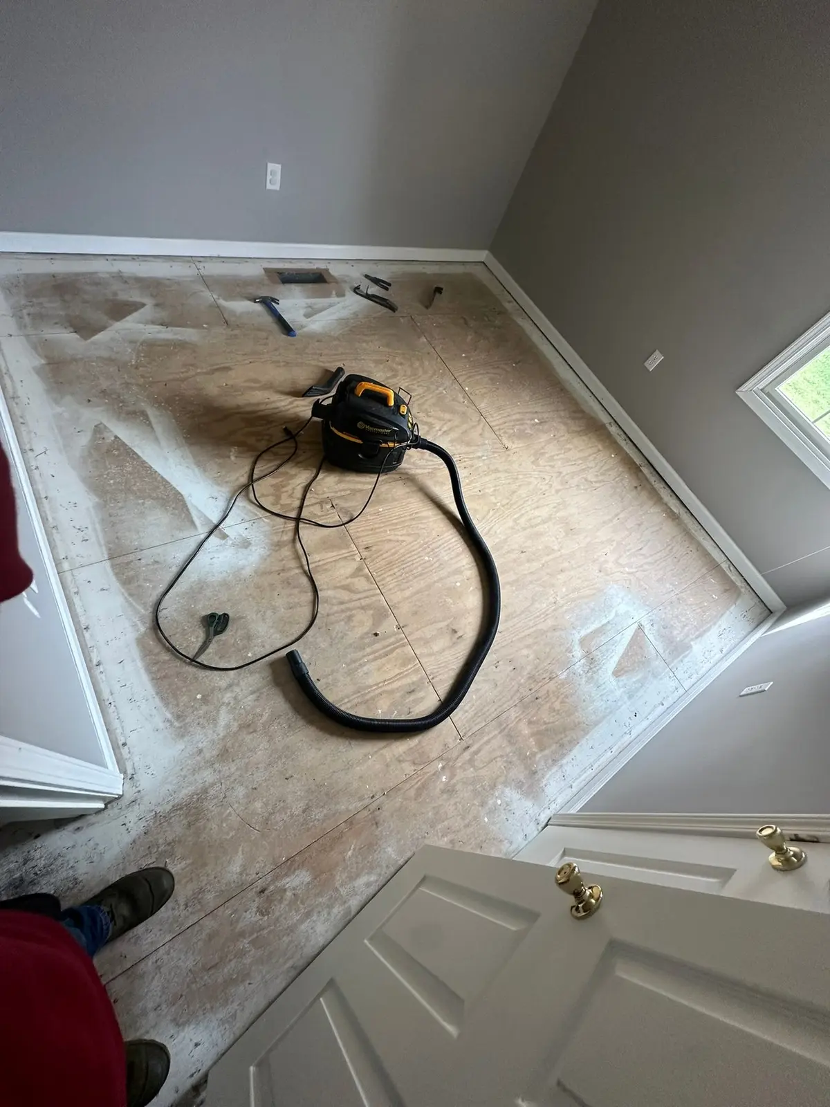 Whole-House Floor Tear-Out, New Subfloor and Wood-Look Plank — Demo photo 3