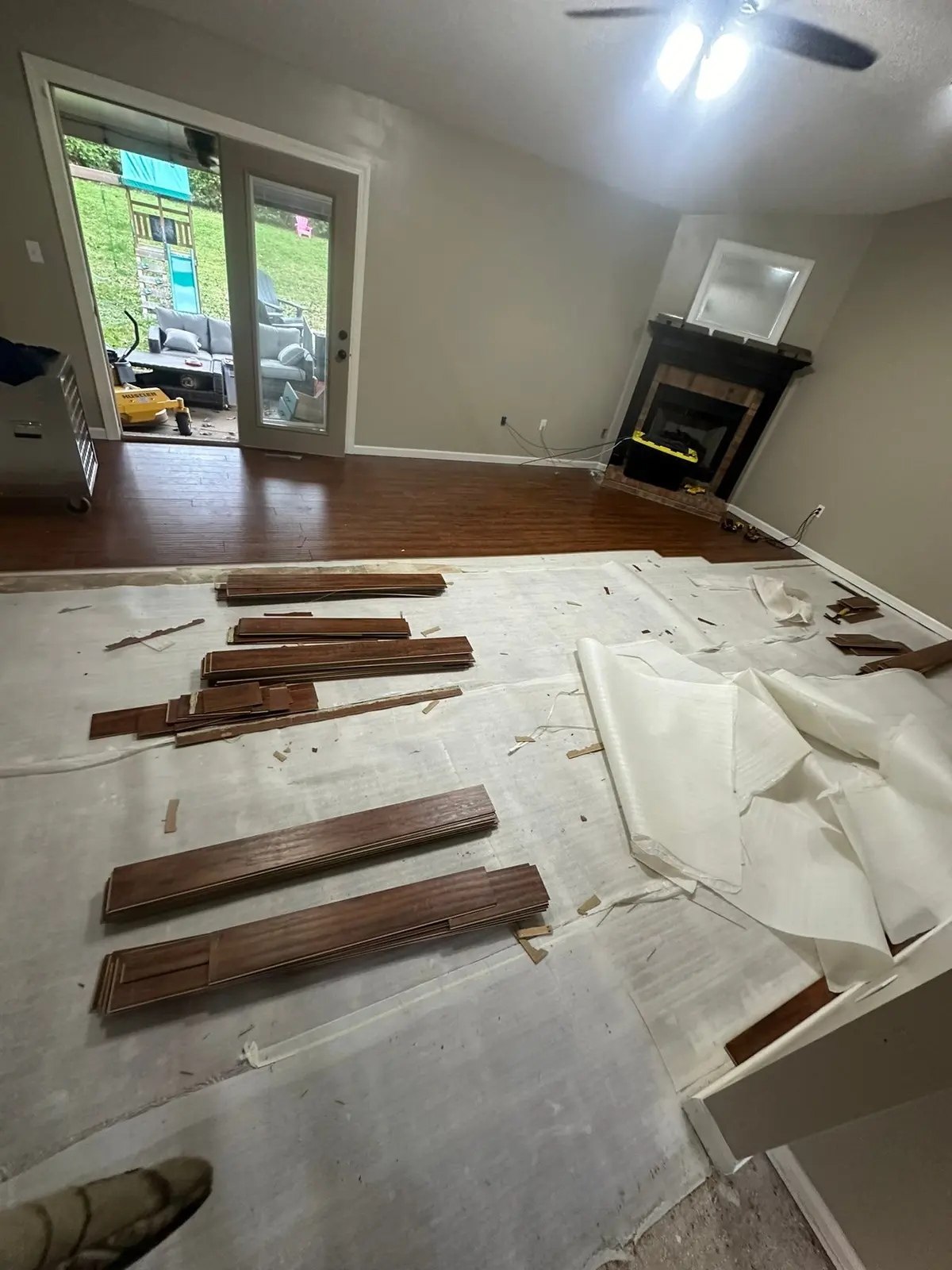 Whole-House Floor Tear-Out, New Subfloor and Wood-Look Plank — Demo photo 7