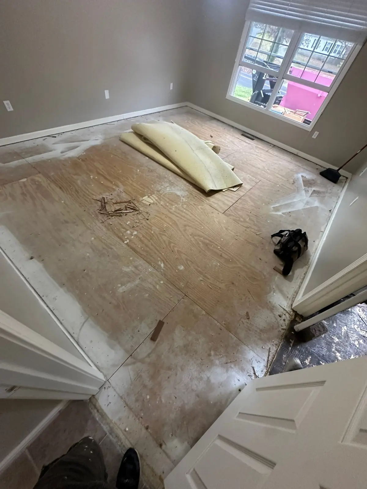 Whole-House Floor Tear-Out, New Subfloor and Wood-Look Plank — Demo photo 8
