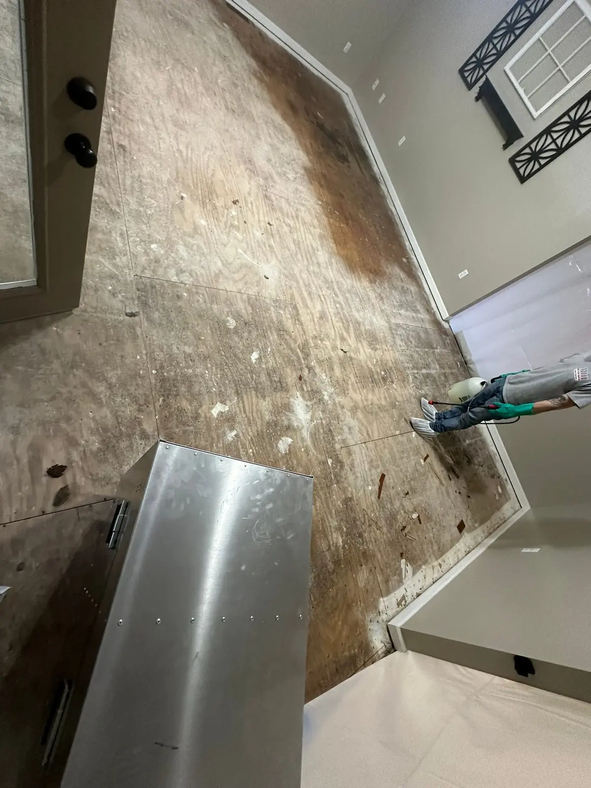 Whole-House Floor Tear-Out, New Subfloor and Wood-Look Plank — Demo photo 14