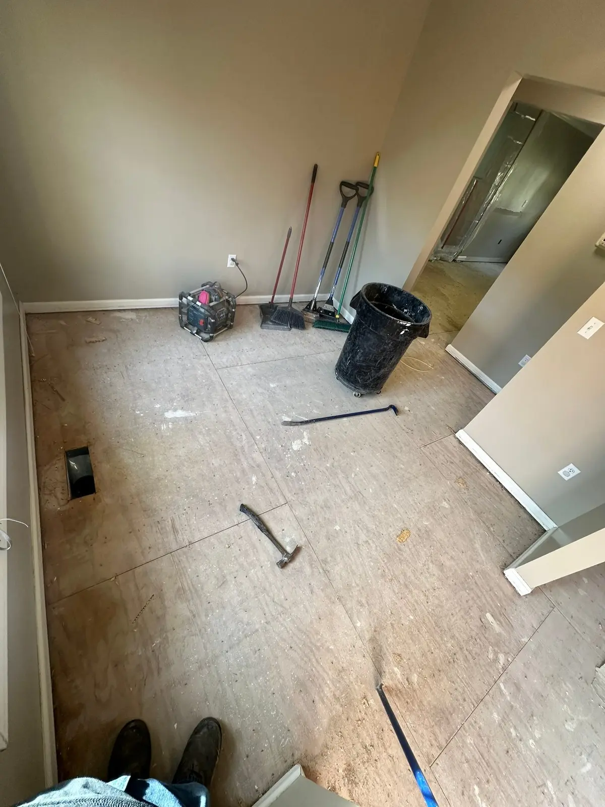 Whole-House Floor Tear-Out, New Subfloor and Wood-Look Plank — Progress photo 6