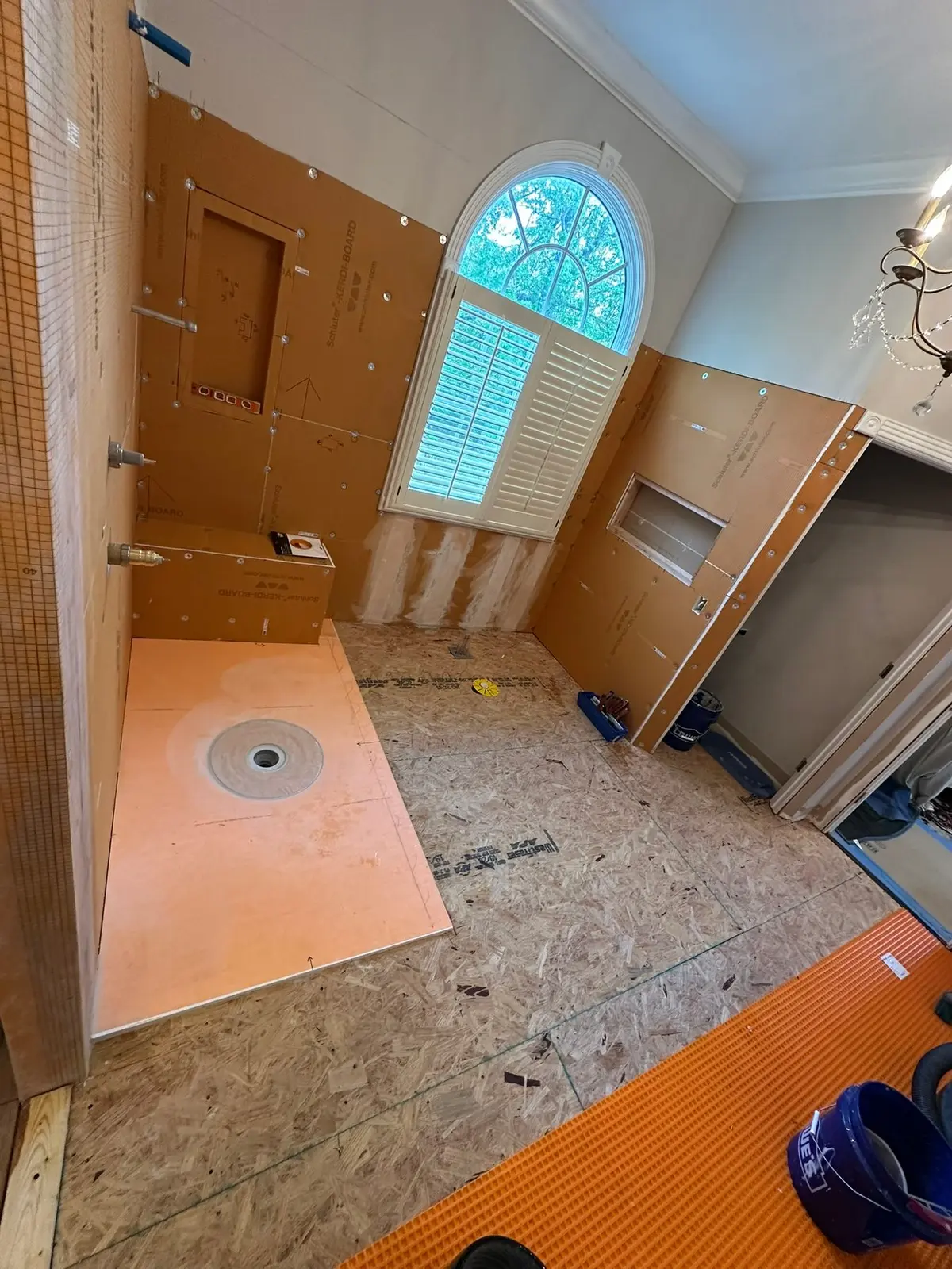 Master Bath Curbless Shower and Freestanding Tub — Progress photo 2
