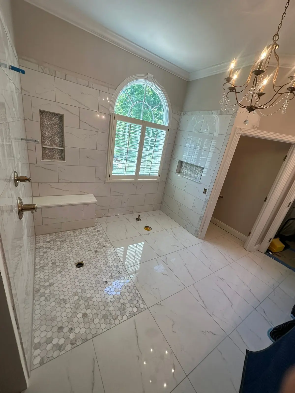 Master Bath Curbless Shower and Freestanding Tub — finished photo 5