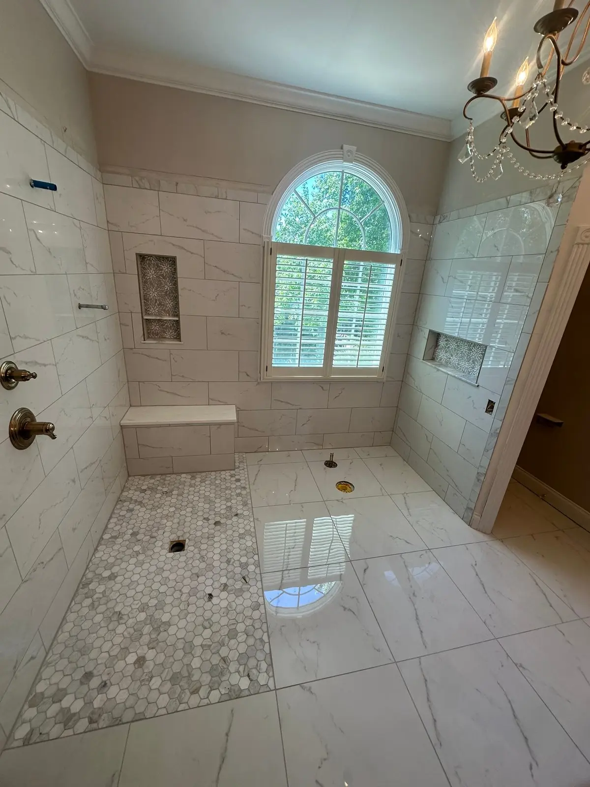Master Bath Curbless Shower and Freestanding Tub — finished photo 8
