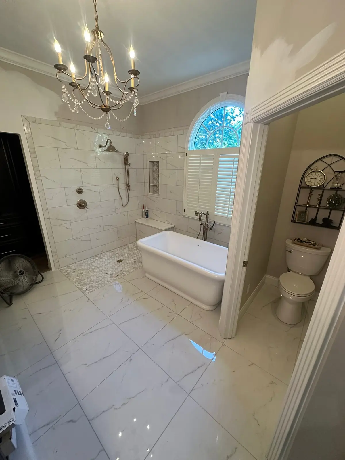 Master Bath Curbless Shower and Freestanding Tub — finished photo 4