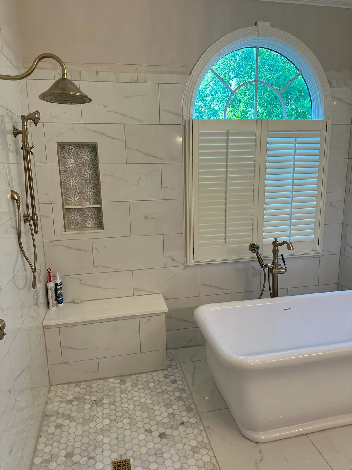 Master Bath Curbless Shower and Freestanding Tub — finished photo 2