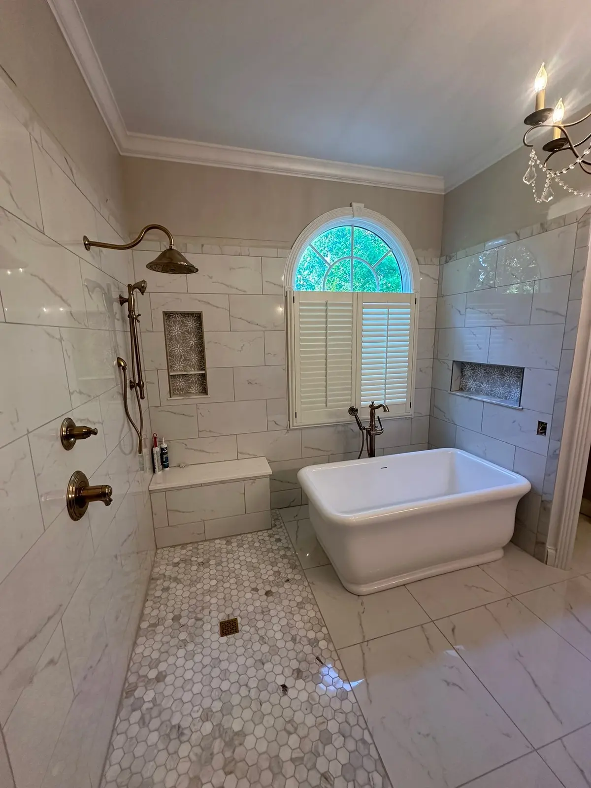 Master Bath Curbless Shower and Freestanding Tub — finished photo 3