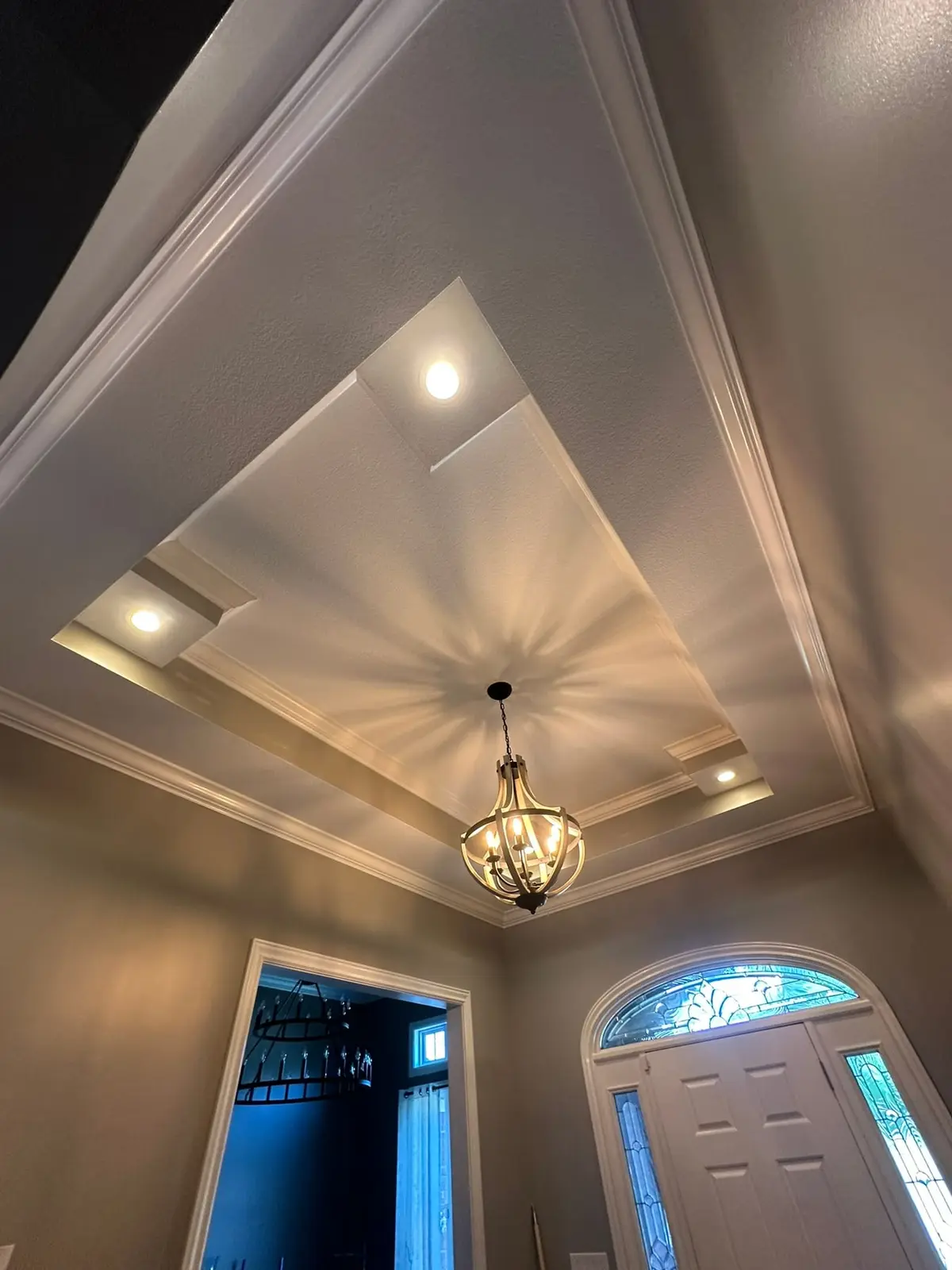 Multi-Room Interior with Tray Ceilings