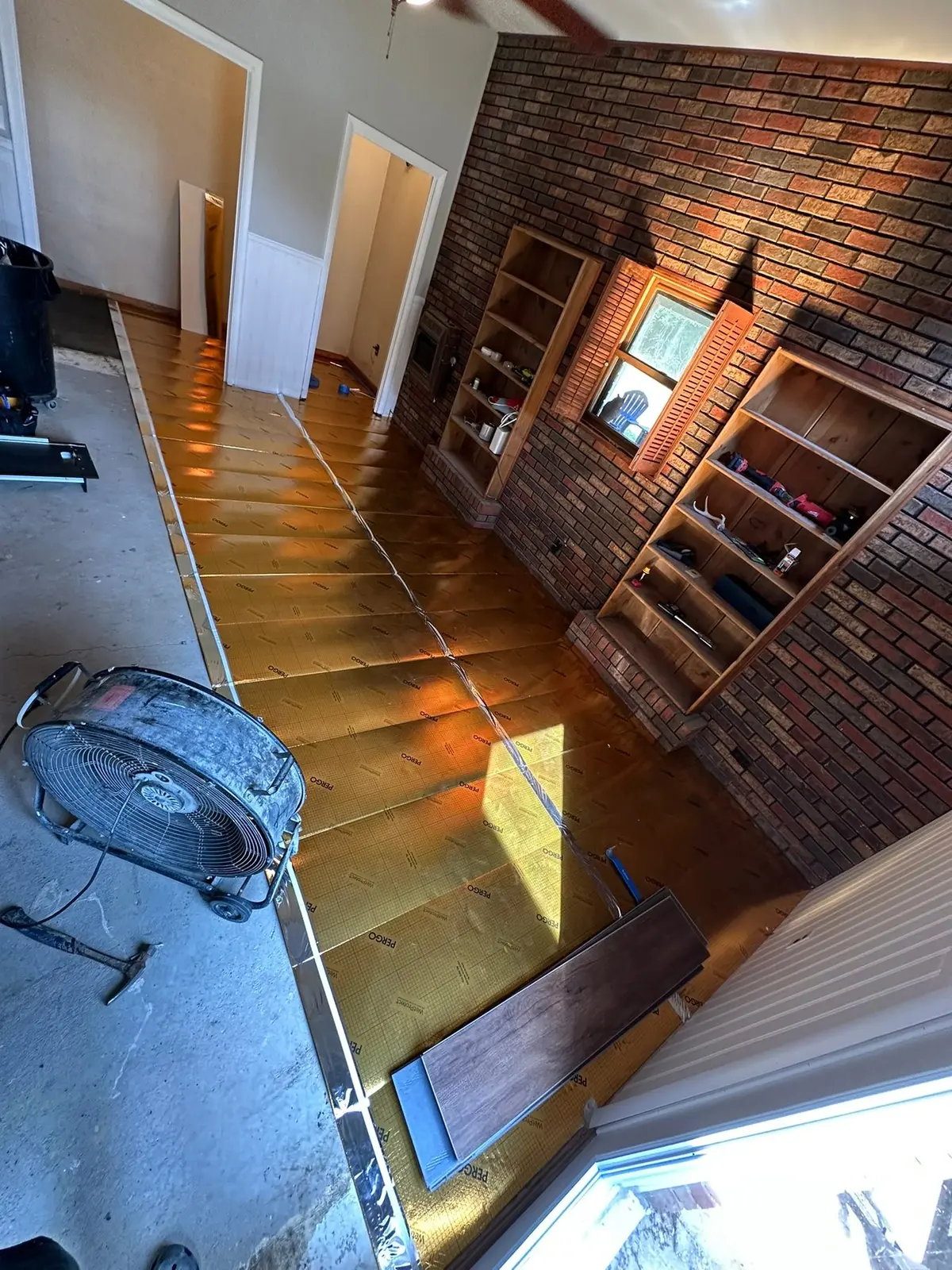 During work — Den Wood-Look Plank Floor