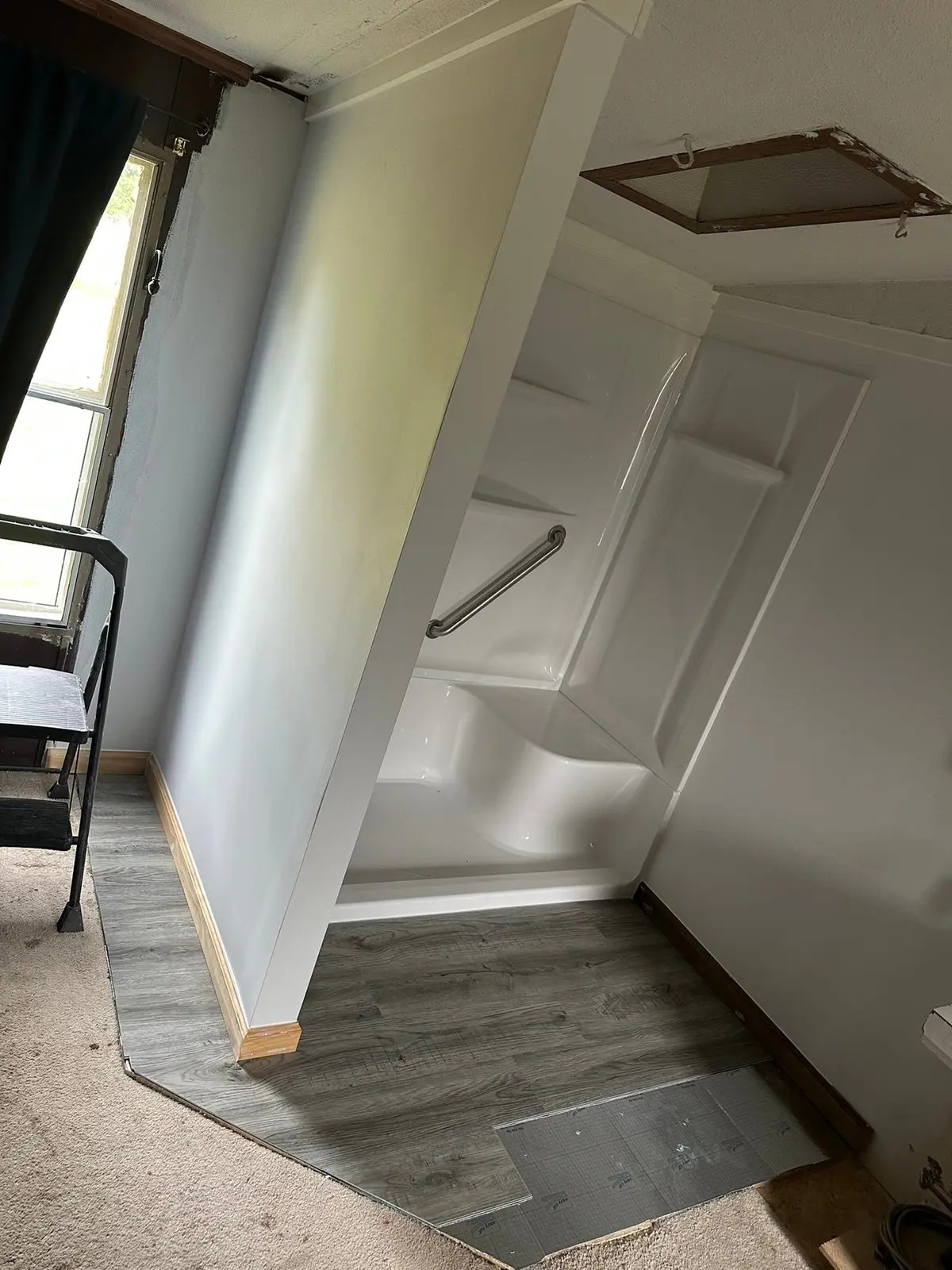 Shower Unit with Grab Bar — finished photo 2