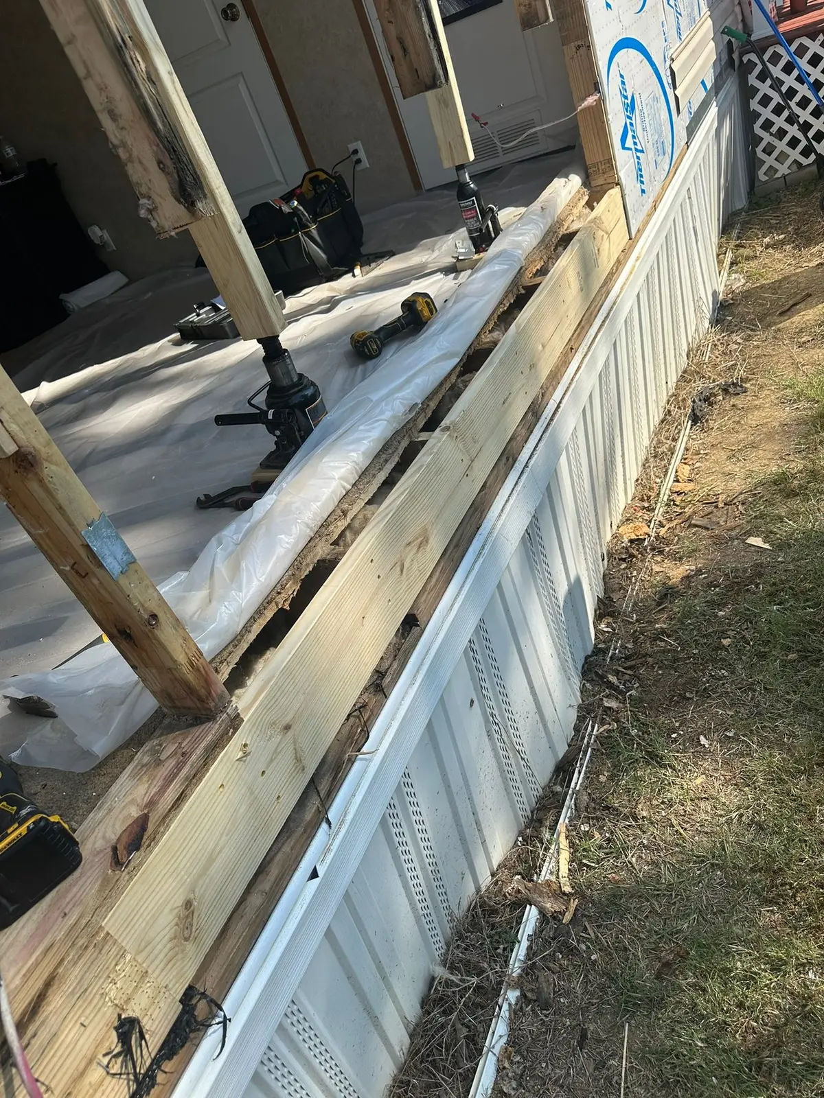Mobile Home Wall Rebuild — Progress photo 2
