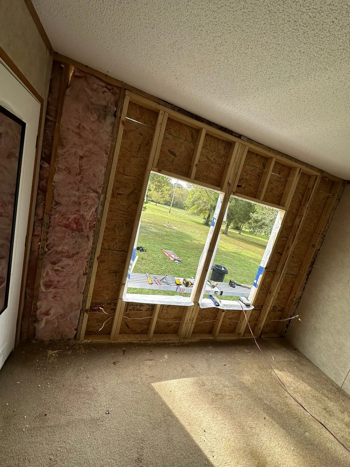 During work — Mobile Home Wall Rebuild