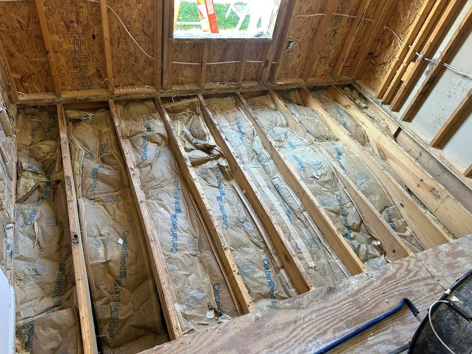 Bedroom Wall and Floor Rebuild — Demo photo 1