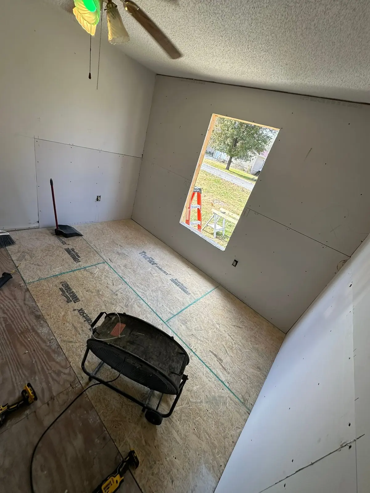 Bedroom Wall and Floor Rebuild — Progress photo 1