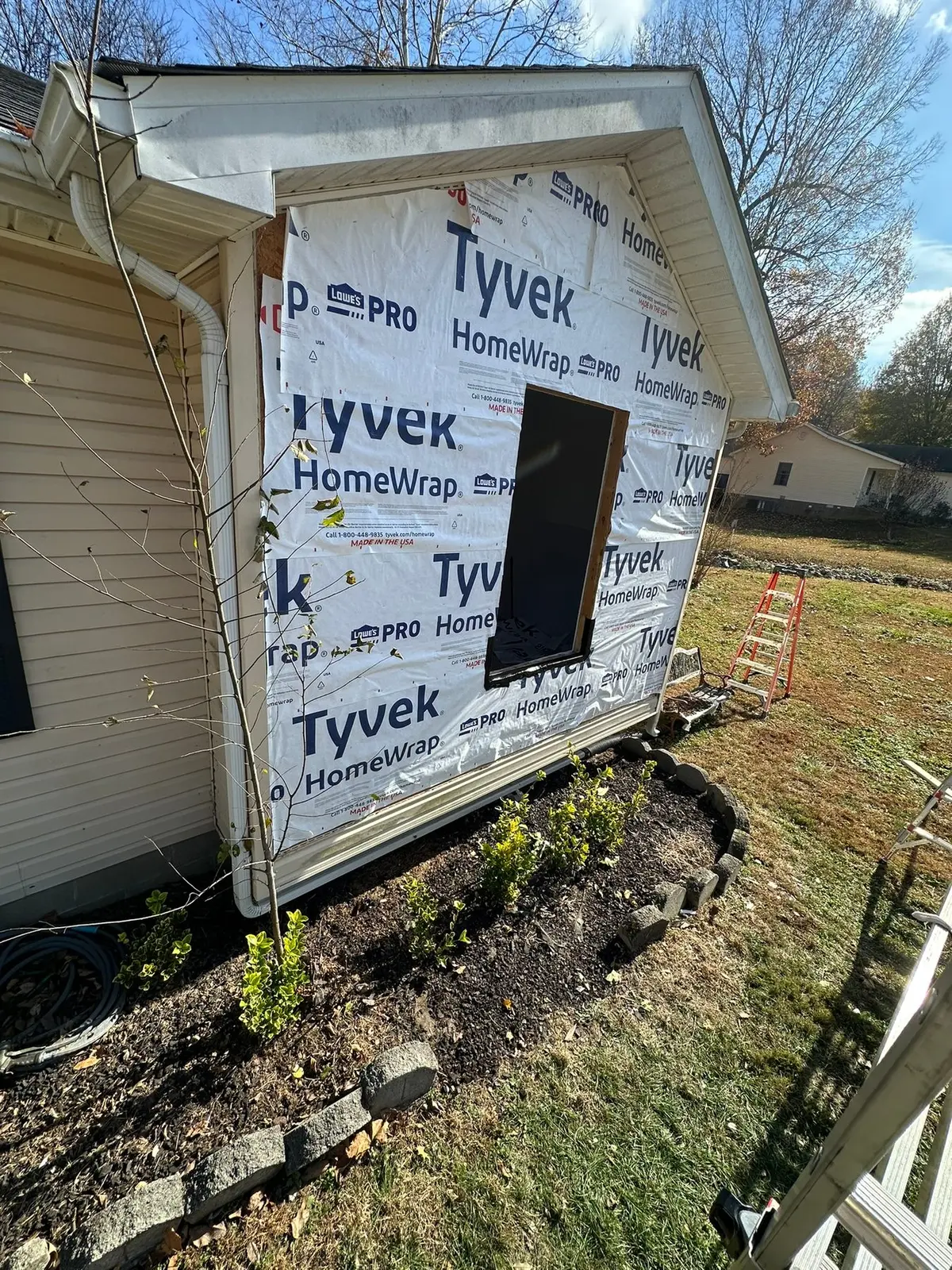 During work — Bedroom Wall and Floor Rebuild