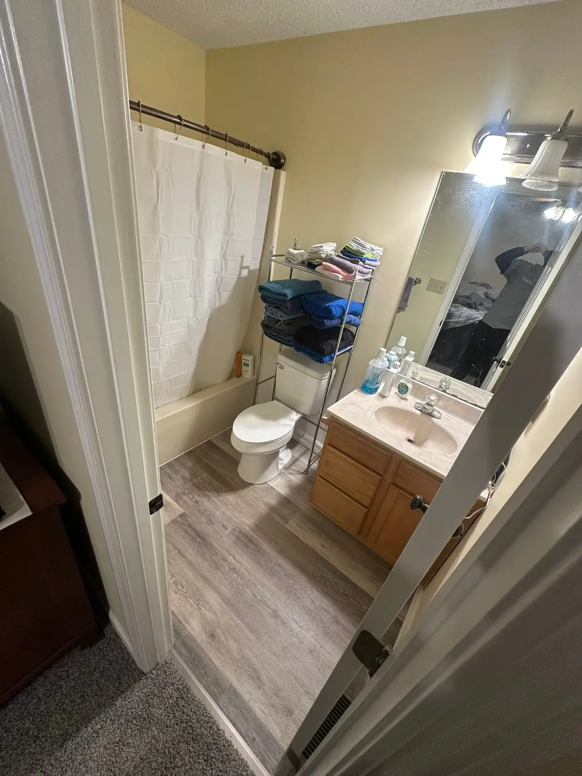 Bathroom Subfloor Repair and New Plank Floor — finished photo 2