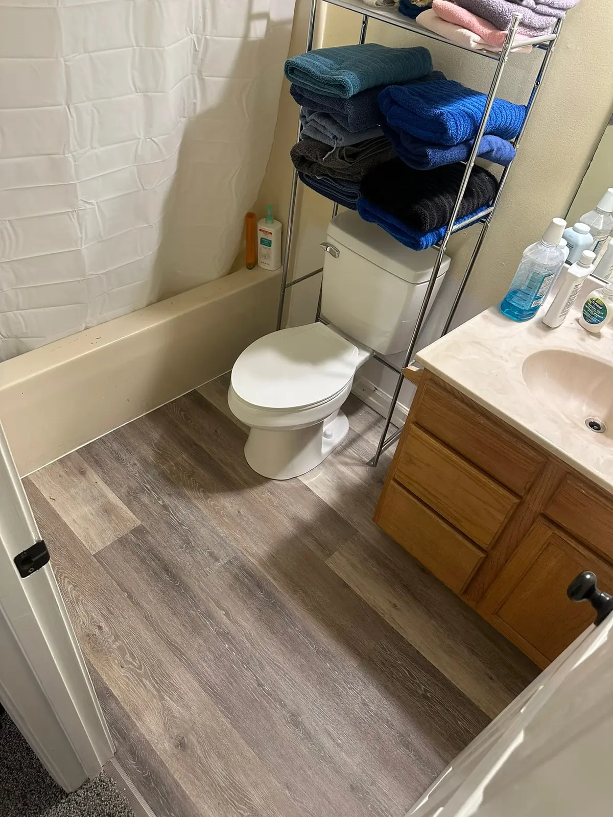 Bathroom Subfloor Repair and New Plank Floor