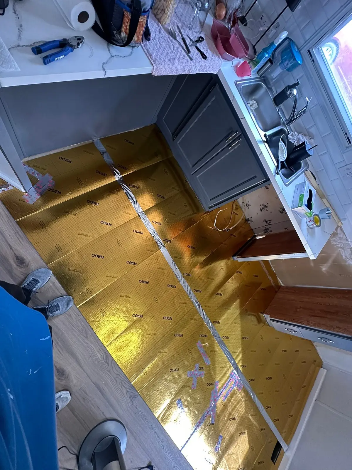 Kitchen, Hall, Bedroom and Bath Wood-Look Plank — Progress photo 4