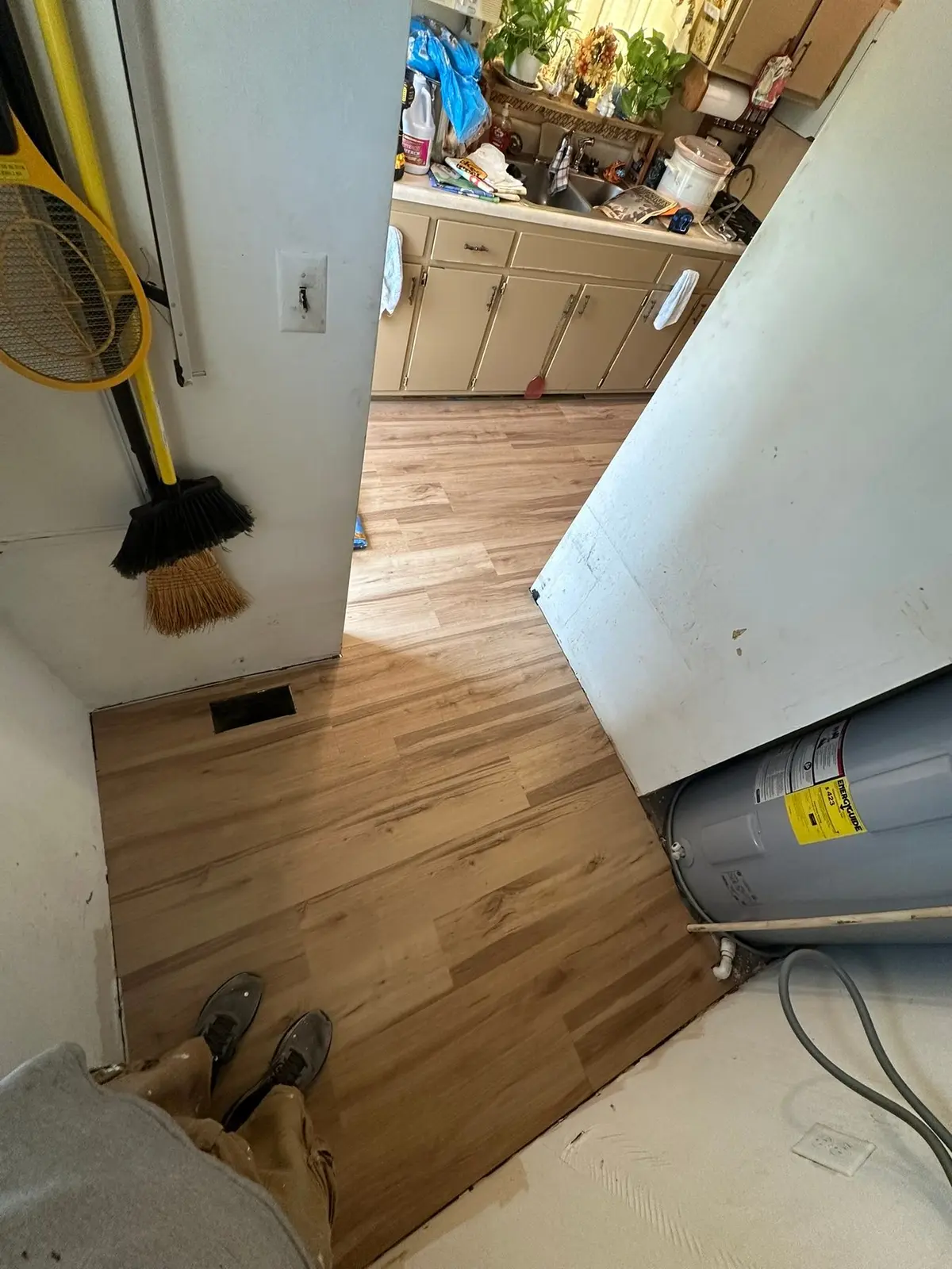Light Wood-Look Plank in Hall, Kitchen and Living Room — finished photo 7