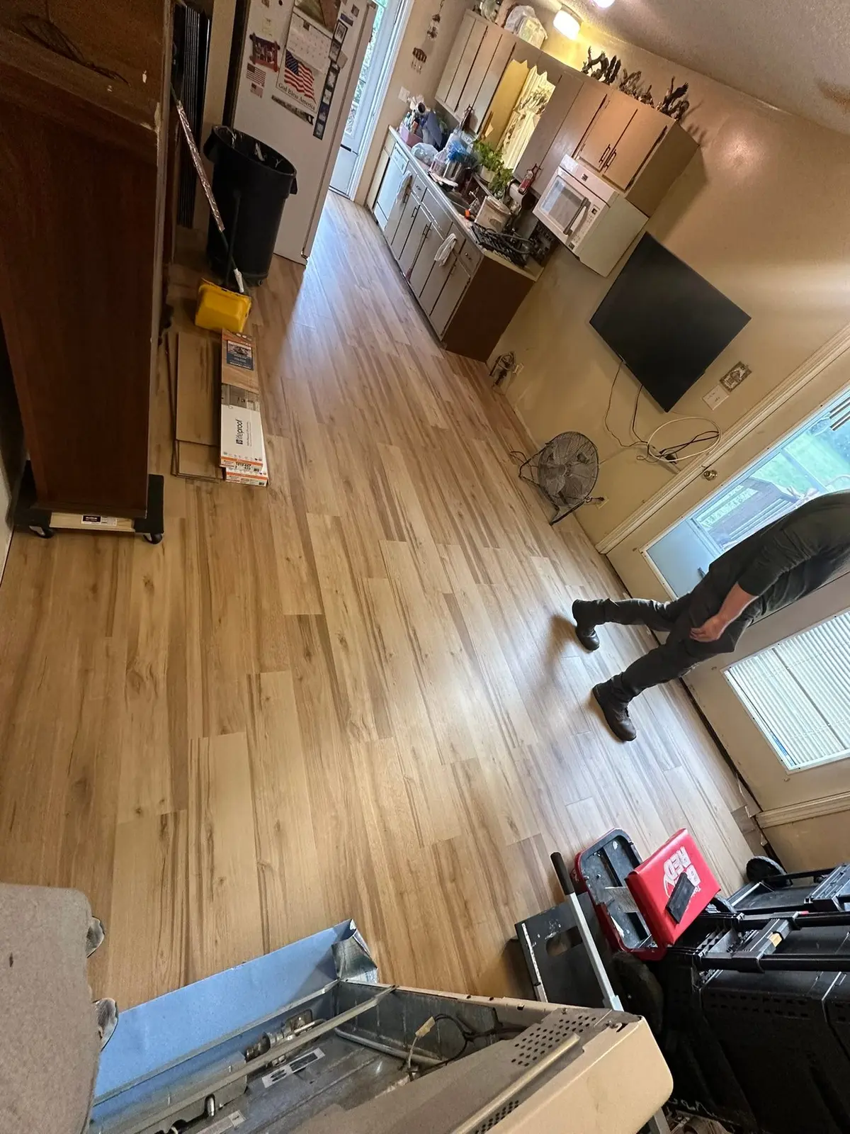 Light Wood-Look Plank in Hall, Kitchen and Living Room — finished photo 8