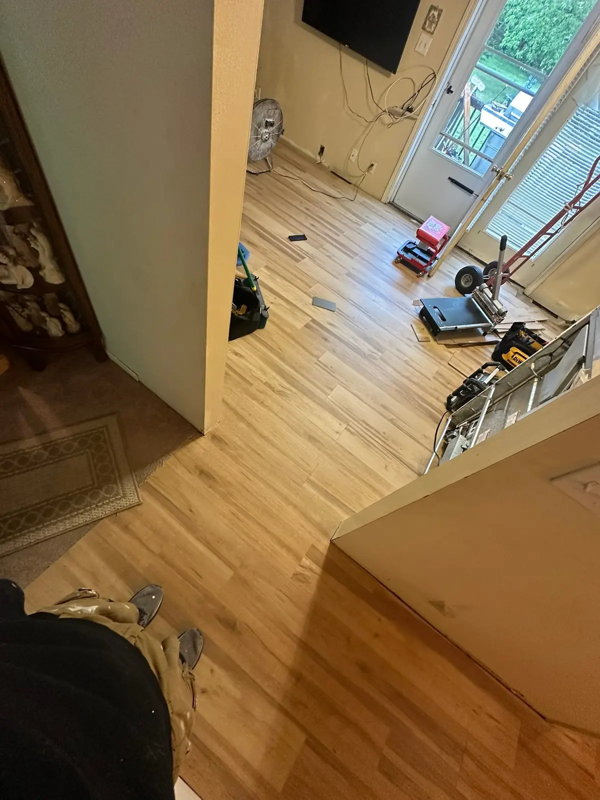 Light Wood-Look Plank in Hall, Kitchen and Living Room — finished photo 5