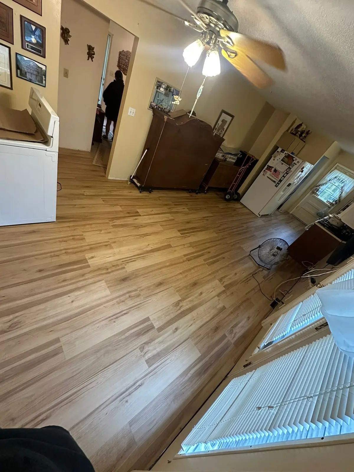 Light Wood-Look Plank in Hall, Kitchen and Living Room
